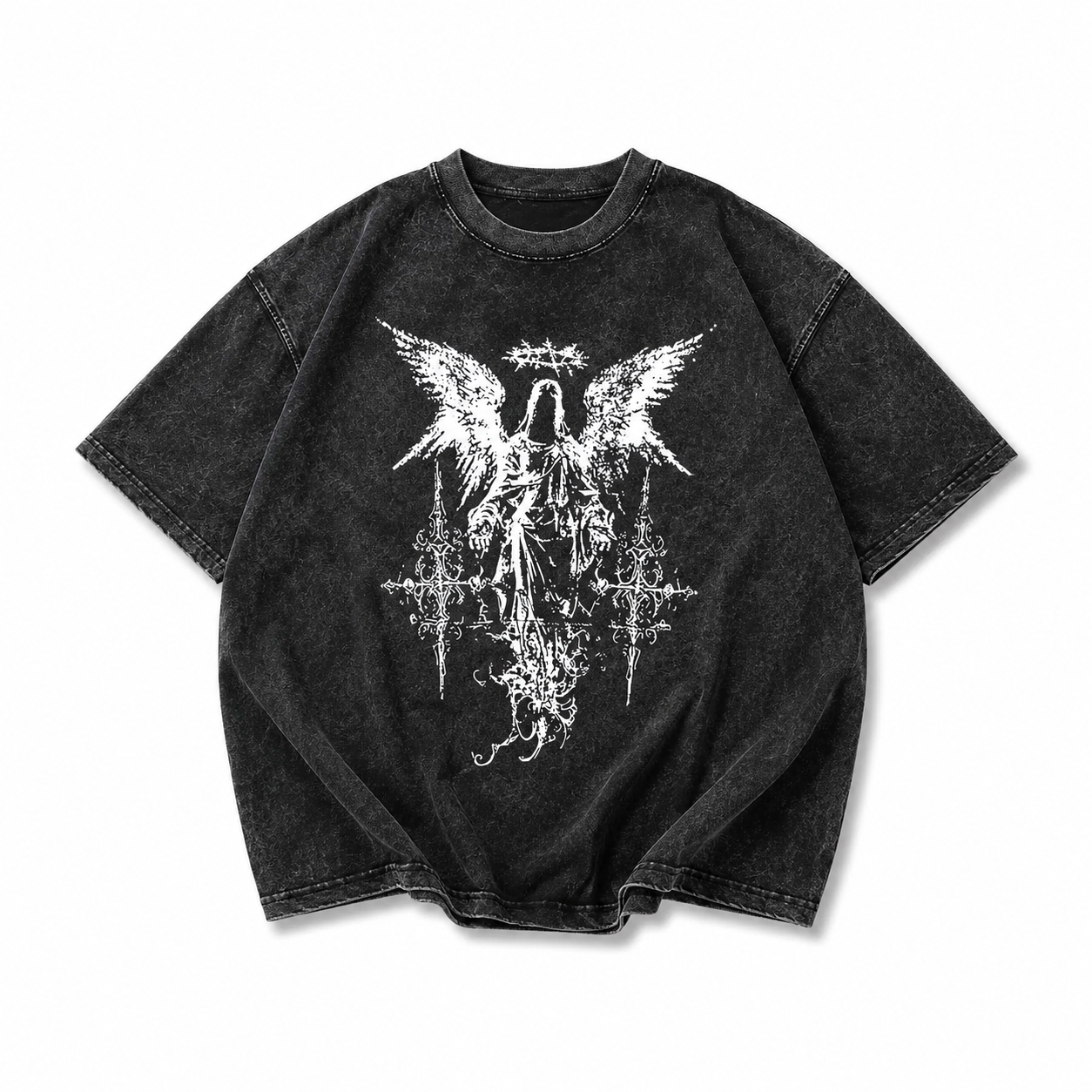 MOURNING ANGEL (BLACK) - OVERSIZED T-SHIRT